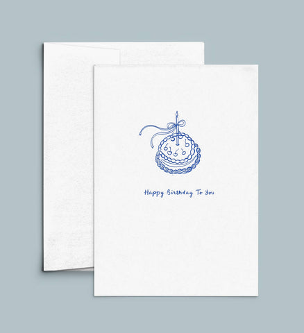 Birthday Card: Birthday Cake, Letterpress