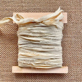 Silk Ribbon & Gift Card Set: Cream with Christmas Gnomes & Toadstool Tags