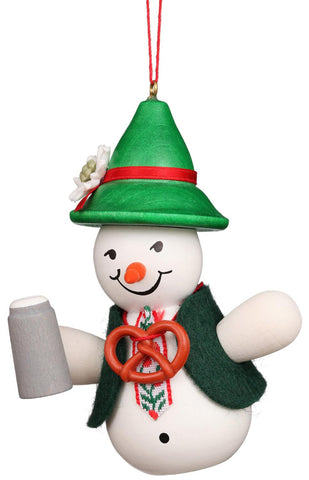 German Christmas Ornament: Bavarian Snowman