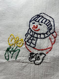 Millie's Tea Towels, Hand Embroidered: Snowman Collection (7 to choose from)
