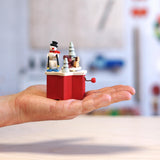 Snowman Music Box with Crank, from Germany