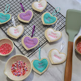 Felt Candy Heart Valentine Ornaments, Embroidered