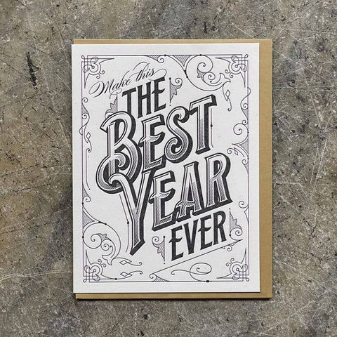 Greeting Card: Best Year Ever, Letterpress
