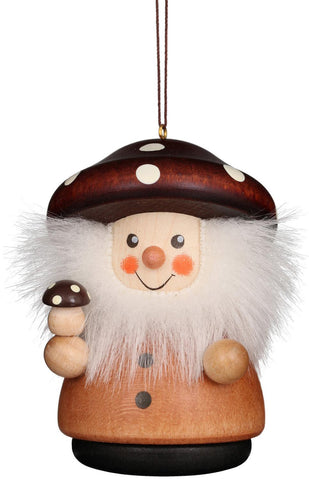 German Christmas Ornament: Toadstool Chap, Natural