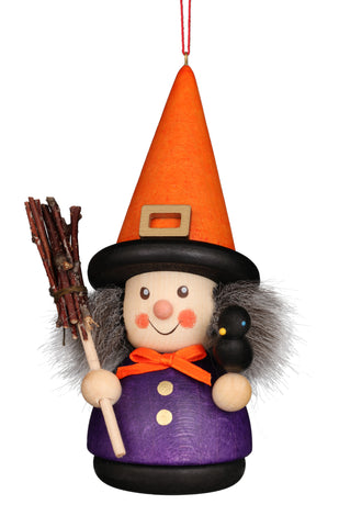 German Halloween Ornament: Witch with Broom