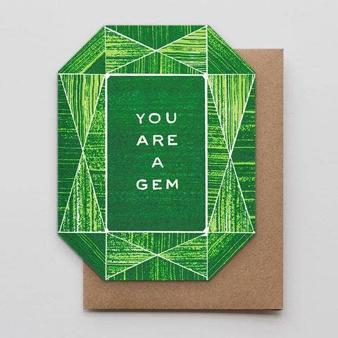 You Are a Gem Card, Letterpress Printed