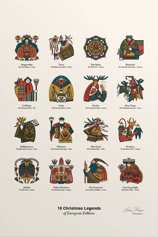 Christmas Legends of European Folklore / Poster Art Print