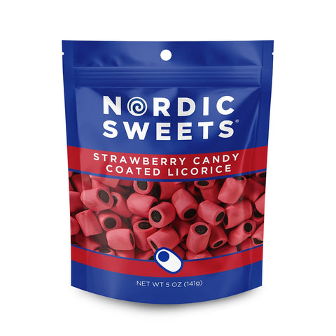 Nordic Sweets Strawberry Candy Coated Licorice, from Sweden
