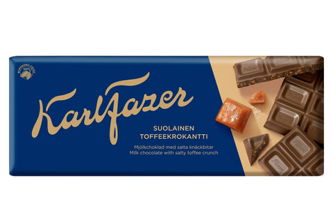 Fazer Salty Toffee Crunch Milk Chocolate Bar, from Finland