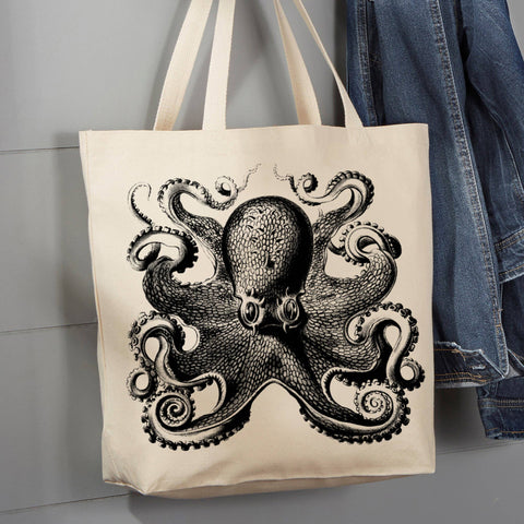 Canvas Tote Bag: Octopus