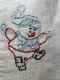 Millie's Tea Towels, Hand Embroidered: Snowman Collection (7 to choose from)