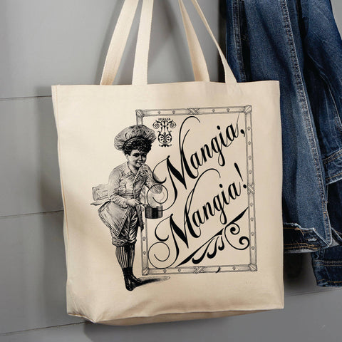 Canvas Tote Bag: Mangia, Mangia!