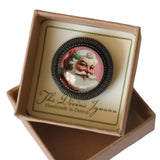 Santa Claus Brooch in Pink, Handmade in Detroit
