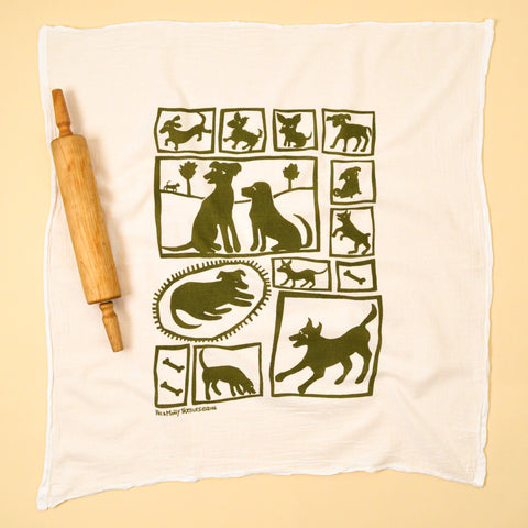 Flour Sack Tea Towels:  Dogs