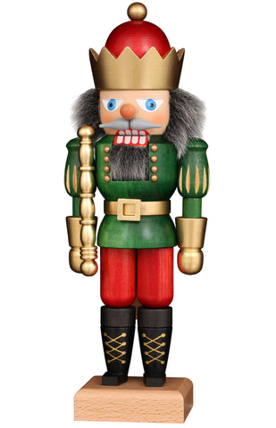 German Nutcracker: Small King in Green & Red