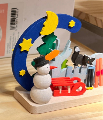 German Candleholder: Snowman