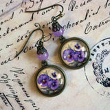 Spring Pansies Earrings, Handmade in Detroit