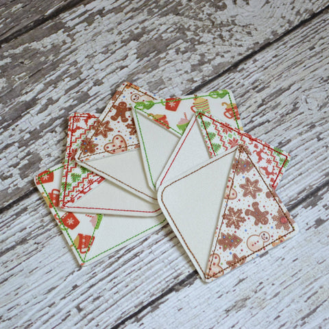 Corner Bookmark, Embroidered: Winter Designs