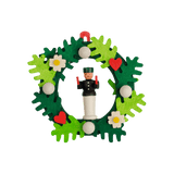 German Christmas Ornament: Christmas Wreath with Erzgebirge Angel & Miner