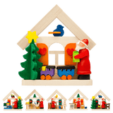 German Christmas Ornament: Christmas Cottage Santa