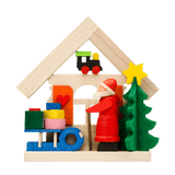 German Christmas Ornament: Christmas Cottage Santa
