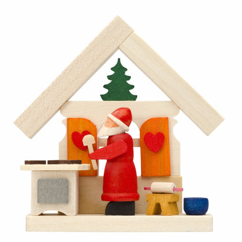 German Christmas Ornament: Santa Baking Gingerbread