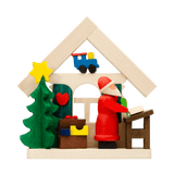 German Christmas Ornament: Christmas Cottage Santa
