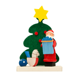 German Christmas Ornament: Santa & Christmas Tree Scenes