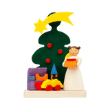 German Christmas Ornament: Angel & Christmas Tree Scenes
