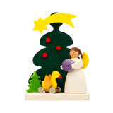 German Christmas Ornament: Angel & Christmas Tree Scenes