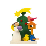 German Christmas Ornament: Tree with Angel & Birds