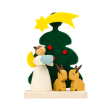 German Christmas Ornament: Angel & Christmas Tree Scenes