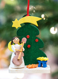 German Christmas Ornament: Angel & Christmas Tree Scenes