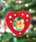 German Christmas Ornament: Cat in Heart