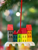 German Christmas Ornament: Bridge with Houses