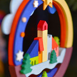 German Christmas Ornament: Circular Weihnachtsdorf (Christmas Village)