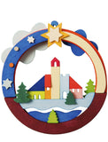 German Christmas Ornament: Circular Weihnachtsdorf (Christmas Village)