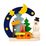 German Christmas Ornaments: Winter Arches with Snowman Scenes