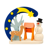 German Christmas Ornaments: Winter Arches with Snowman Scenes