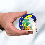 German Christmas Ornaments: Winter Arches with Snowman Scenes