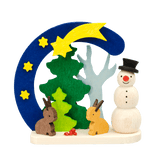 German Christmas Ornaments: Winter Arches with Snowman Scenes