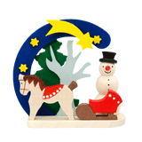 German Christmas Ornaments: Winter Arches with Snowman Scenes