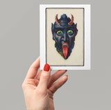 Krampus with Long Tongue Card