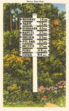 Postcard: Maine's World Traveler Sign Post