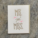 Wedding Card: Mr. and Mrs., Letterpress