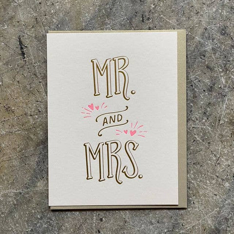 Wedding Card: Mr. and Mrs., Letterpress