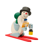 German Christmas Ornament: Snowman on Skis