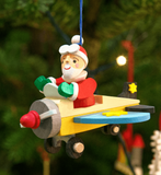 German Christmas Ornament: Prop Plane Santa
