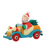German Christmas Ornament: Old Time Automobile Santa