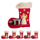 German Christmas Ornaments: Christmas Stocking with Angel Scenes